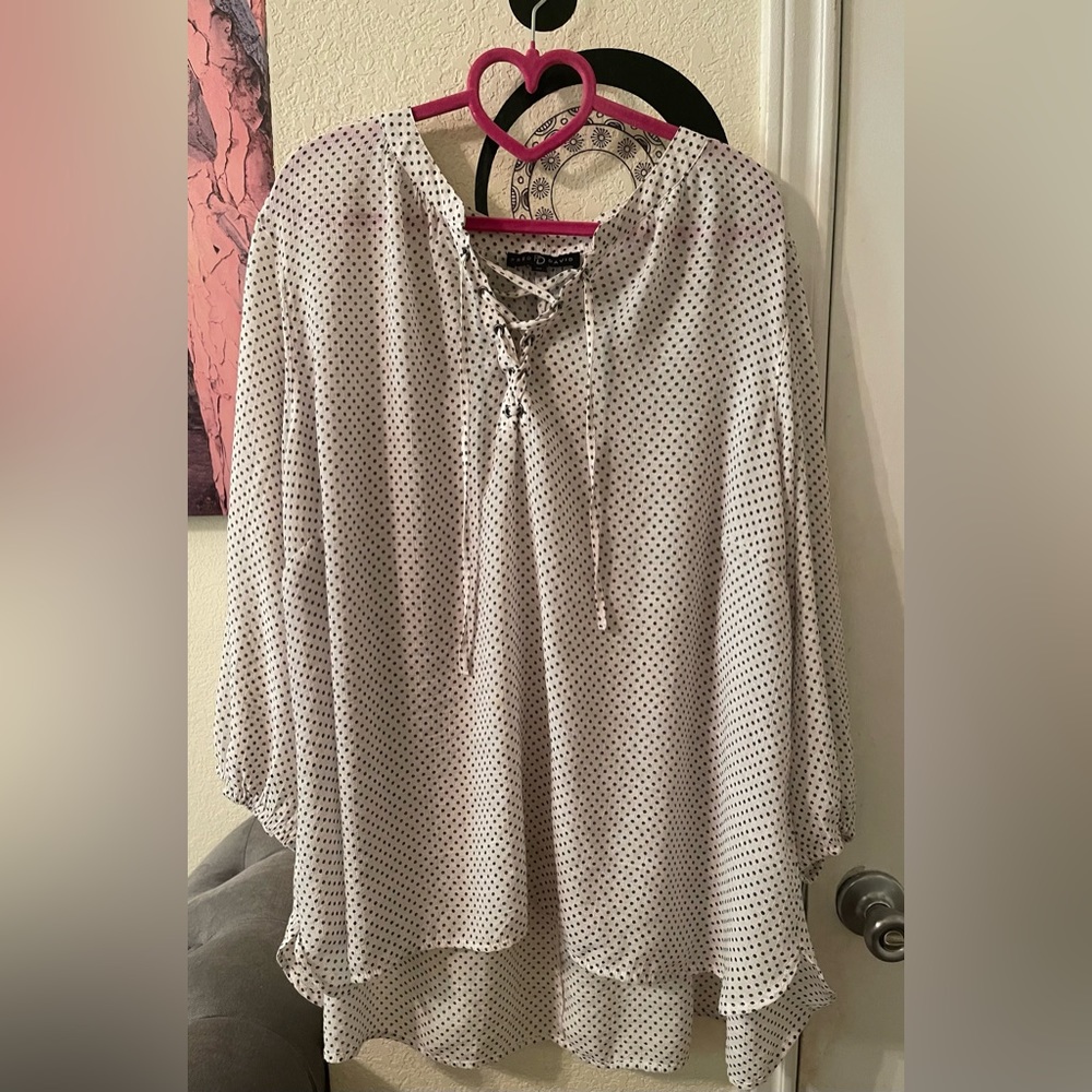 Fred David Plus Size Womens polka dot blouse size 3X pre-owned